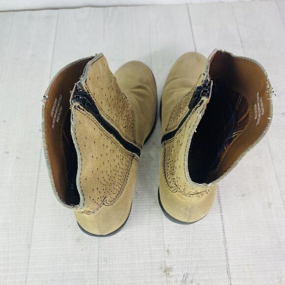 BOC Born Concept AMBROSIA Taupe Leather Studded Western Ankle Boots Sz 6.5 / 37 - Picture 7 of 16